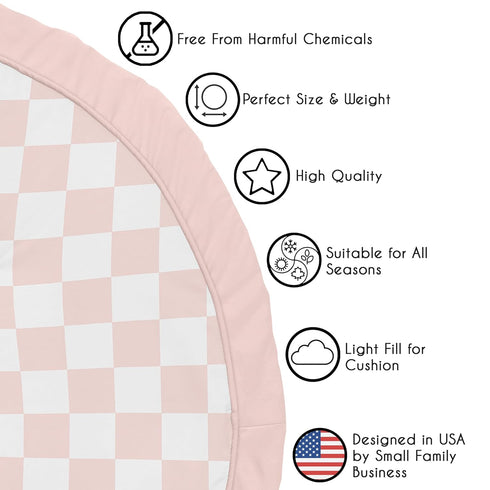 Tummy Sweet Jojo Designs Baby Play Mat (Pink Gingham Checkered Plaid) for Girls, Infant, Toddler Time Activity Floor