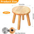Kifmurase 9 Inch Solid Wood Step Stool for Adults, Multi-Use Wooden Round Stool for Bathroom Playroom Living Room, Four