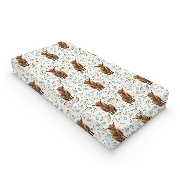 Watercolor Highland Cows Baby Changing Pad Covers for Boy Girl 32''x16'' Fitted Diaper Changing Table Mats
