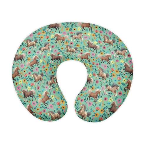 Qehuruxo Horse Boy Nursing Pillow Cover for Baby Boys Flower Breastfeeding Pillow Slipcover