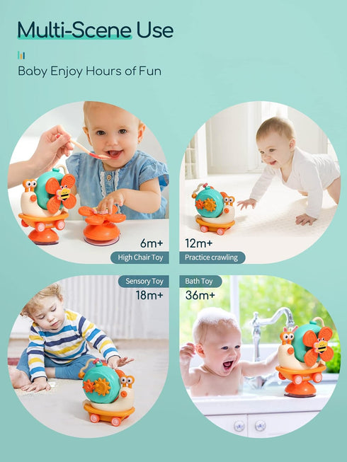 taotaotoys 5-in-1 1-3 6-12-18 High Chair Toy with Suction Cups Spinner Montessori Toys for Toddler Year Old-Fine Motor
