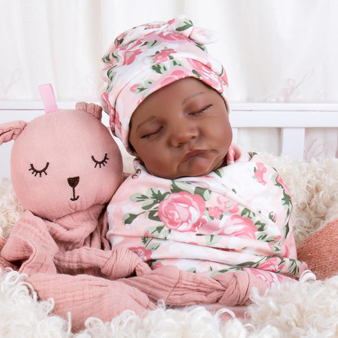 Set 3-Piece 17-20 inch Aori Reborn Baby Doll Accessories Clothes Newborn Receiving Blanket with Headband and Hat Baby