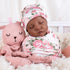 Set 3-Piece 17-20 inch Aori Reborn Baby Doll Accessories Clothes Newborn Receiving Blanket with Headband and Hat Baby