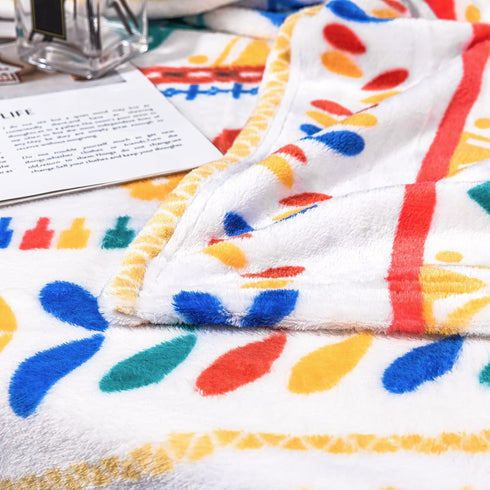Cozy 30x40 Inch, Whale Flotilla Flannel Fleece Swaddle Blanket, Soft Warm Swaddle Toddler Blanket with Printed Geometry