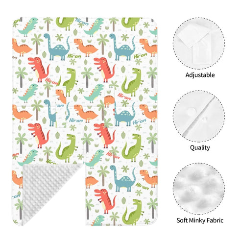 Personalized Car Seat Covers for Babies Boys, Customized Dinosaur Baby Carseat Cover with Name, Custom Baby Carrier