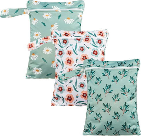 Happy Flute 3 Set Wet Bag Storage Bag Zipper Waterproof Washable Travel Bags, Beach,