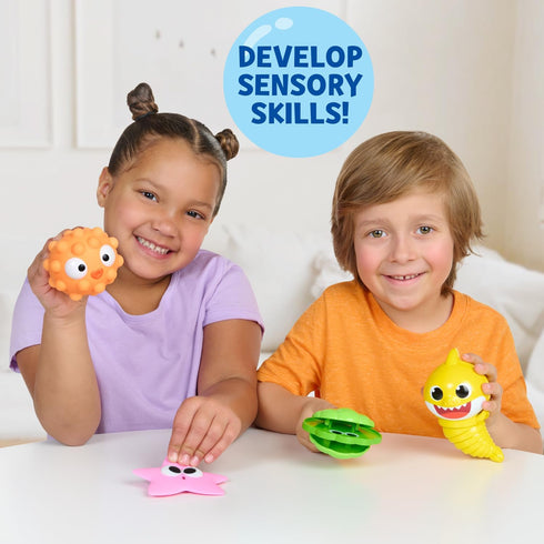 Baby Shark Sensory Fun Friends - 4 Pack Fidget Toys to Develop Sensory Skills (4+ Months)