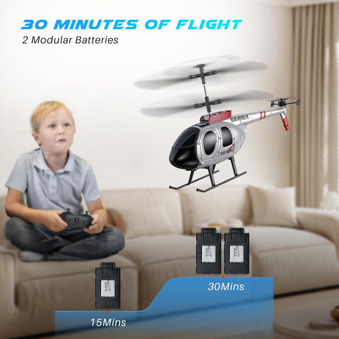 2 Speeds,2 SIMREX RC Helicopter,Remote Control Helicopter Toy for Kids & Beginners, Altitude Hold, Batteries, Gift