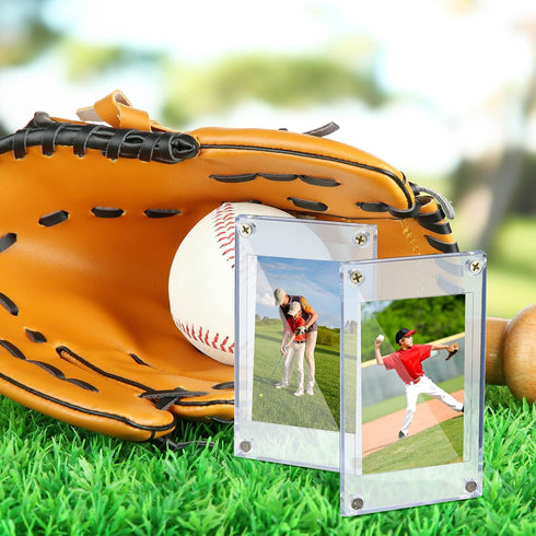 15 35 Pieces Acrylic Card Holder Screw Trading Card Protector PT Clear Protectors for Baseball Football Sports Game