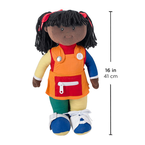 Children's Factory Learn to Dress Doll - African American Girl, Educational & Learning Toys for Toddlers