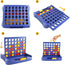 4 in a Row Game - Classic Family Fun Game with 6 Spare Discs for Kids Ages 3-12 (Blue)