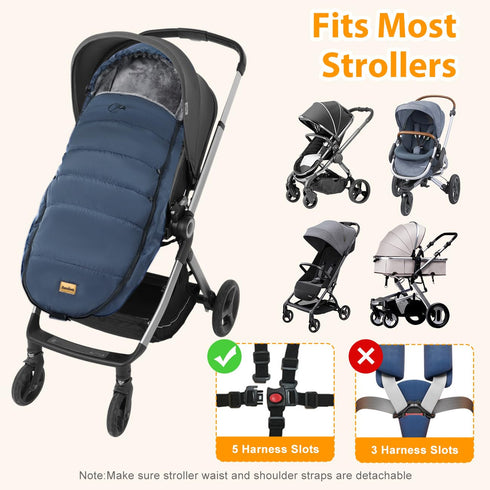 6-36 Zooawa Stroller Bunting Bag Universal, Waterproof Baby Stroller Footmuff, Stroller Sleeping Bag for Cold Weather