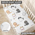 Winpema 28"x52" Cat Flower Fitted Crib Sheet Cartoon Cats Baby Crib Sheet Fit Standard Crib and Toddler Mattress,Crib