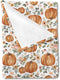Fall Thanksgiving Pumpkins Floral Baby Blanket, Boho Autumn Holiday Flower Flannel, 30 x 40