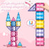 Princess Magnetic Tile Castle - 3D Building Block Set for Kids, Pink Magnetic Building Blocks with Doll, Ages 3-8