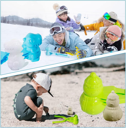 Gawertoy 4 PCS/Set Snowball Maker Clips, Assorted Snow Ball Maker Clips Clamps Outdoor Winter Play Snow Toys Plastic