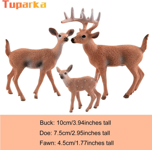 TUPARKA 9Pcs Miniature Forest Animals Set, Woodland Animals Figurines - Deer, Dog, Rabbit, Bear Figures for Cake Toppers