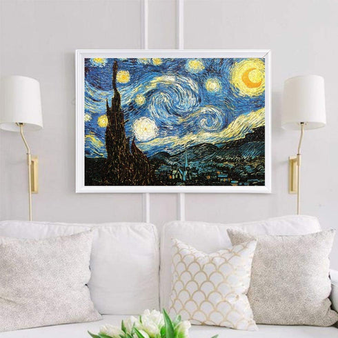 1000 Pieces Jigsaw Puzzle for Adults - The Smallest Size Starry Night - Difficult Famous Painting Puzzle