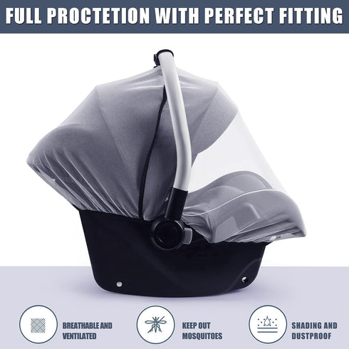 Baby Mosquito Net for Infant Car Seats,Infant Stroller and Bassinets, Carrier,Breathable with Elastic Netting for Easy