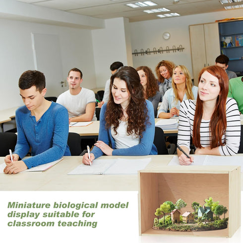 Cinnvoice 15.7'' 11'' 11'' Diorama Box Unfinished Large Display Box Wooden Display Cases for Collectibles x x