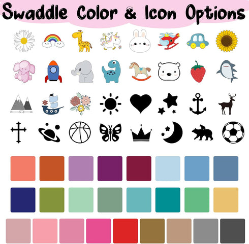 SIMIEEK Set Personalized Baby Swaddle Blanket Girl Boy Custom Name Receiving Blanket with Bow Headband and Hat