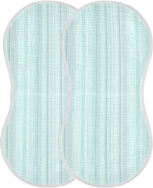 decor gift 4 Pack 22x11in Cotton Newborns Burp Cloths Soft Touch Blue-Green Stripes Baby Cloth for Babies Girls