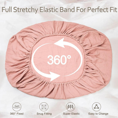 Sheets,2 Pack Boy,52inx 28in Muslin Crib Mini Crib Sheets for Girl Crib Mattress Sheet,Soft and Breathable.