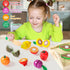 Fajiabao Wooden Play Food Sets, Montessori Toys for 2 Year Old, Kids Cutting Board Set, Pretend Play