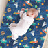 KuphiL10C Girls-16x32 Cartoon Space Animals Rockets Planets Stars Pattern Baby Changing Pad Cover, Unisex Outer Space