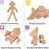 100 Pidoko Kids Wooden Blocks - Pcs - Building Blocks for Toddlers - Includes Storage Container with Shape Sorter Lid