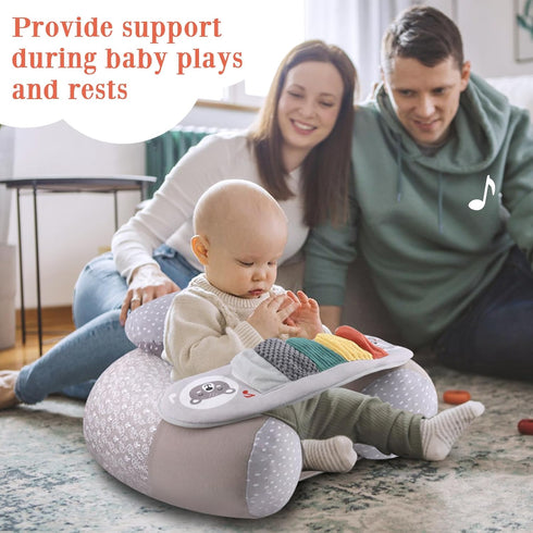 3-36 Upgraded Blublu Park Baby Donut Sit Me Up Floor Seat for Months, Wider U-Shape Inflatable Baby Seat with Cover