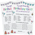 Printed Party Kids Birthday Game, Who Knows Her Best, Notebook Theme, Set of 25