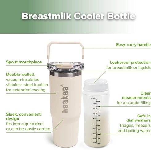 30oz/900ml, 20 300ml haakaa Portable Breastmilk Cooler Up to Hours of On-The-go Cooling, Larger Capacity Breast Milk