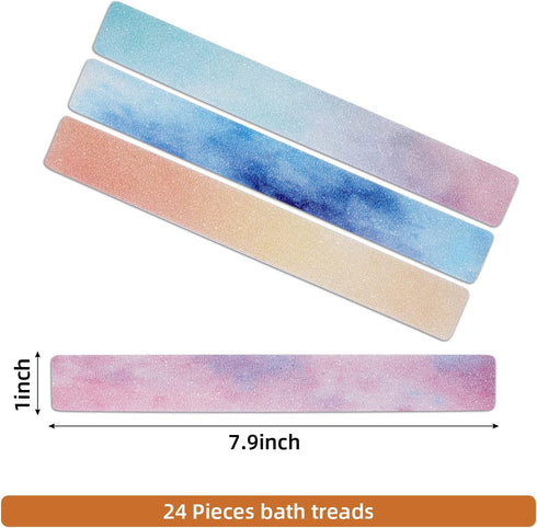 24 Secopad Anti Slip Colorful Shower Strips PCS Safety Bathtub Strips Adhesive Decals for Bath Tub Shower Stairs
