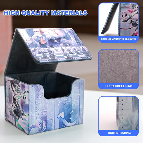 Labrynth YGO Card Deck Box - Fits MTG, 100+ Card Storage Box for Trading Card Games, PU Leather Premium Case