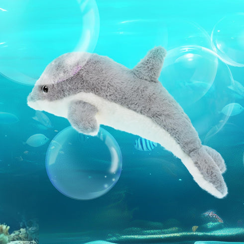 Apricot Lamb Ocean Stuffed Animals Toys, Plush Gray Dolphin Sea Animal Soft Cuddly (Gray Dolphin, 12 Inches)