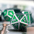 Haxtec 7 Die Metal DND Dice Set, Green Elven Goblin D&D Dice Compatible with Dungeons and Dragons RPG