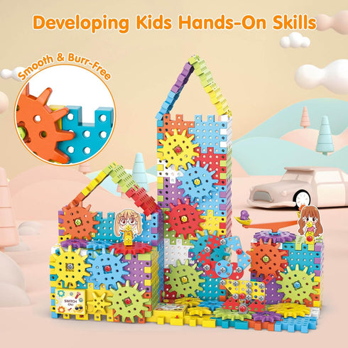 234 Set Set 3+ Building Toys, Pieces Upgrade Gear Building Blocks Kids Tool with Electric Drill, Kids Toys STEM Kits
