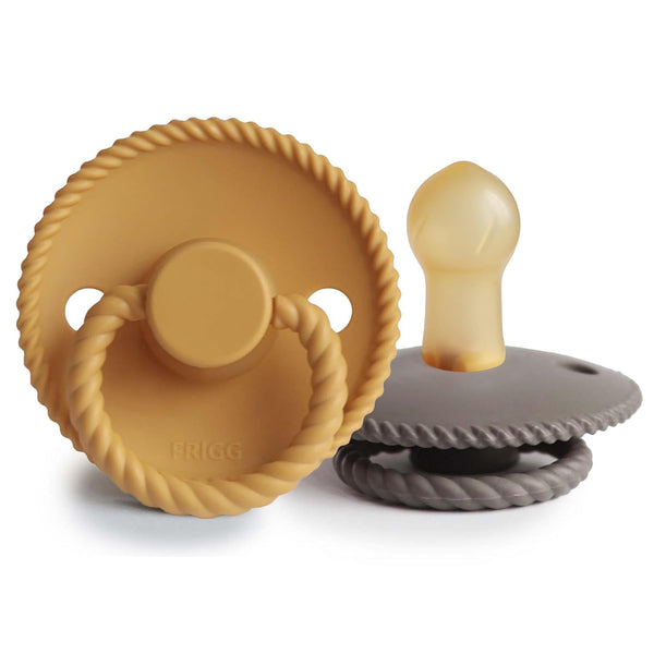 FRIGG Rope Natural Rubber Baby Pacifier | Made in Denmark | BPA-Free