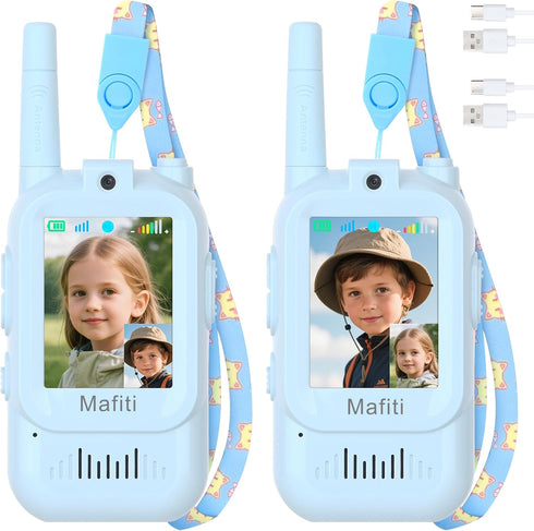 mafiti Video Walkie Talkies for Kids 2 Pack Rechargeable Birthday Gift Toddler Toys