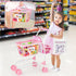 Set,Pretend 2 1 deAO Kids Shopping Cart Play Food and Shop Accessories, in Kids Grocery Trolley with Front Doll Seat