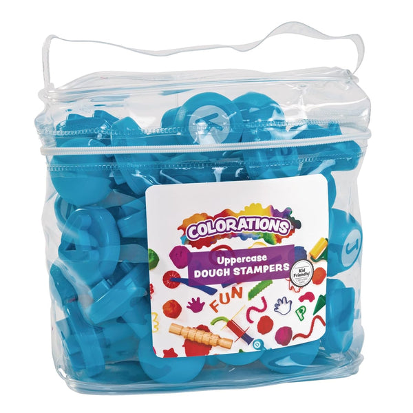 Colorations Alphabet Dough Stampers Set, Uppercase Letters Set of 26 Letter Stamps,