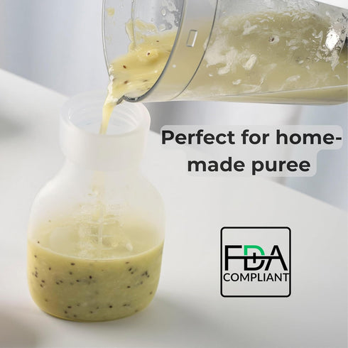 2-Pack 8 oz Platinum Silicone Milk Storage Bags for Breast Milk | Leak-Proof Self-Standing |Reusable Food Pouches|