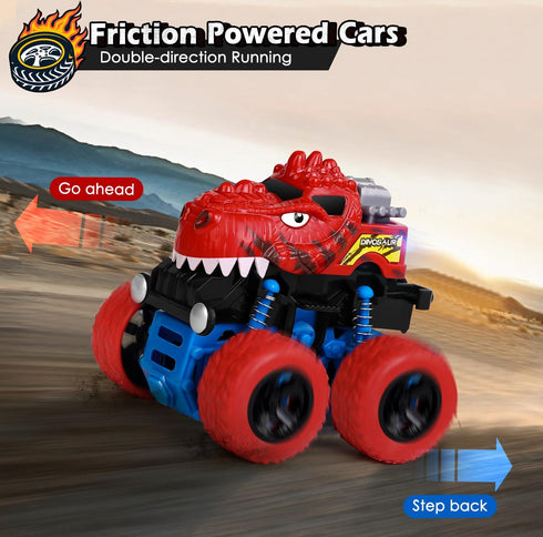 Awsogiff 3 4 5 3-4-5, 4 3-5 Dinosaur Toys for Year Old Boys, Monster Trucks for Boys Ages Wheels Drive Durable Friction