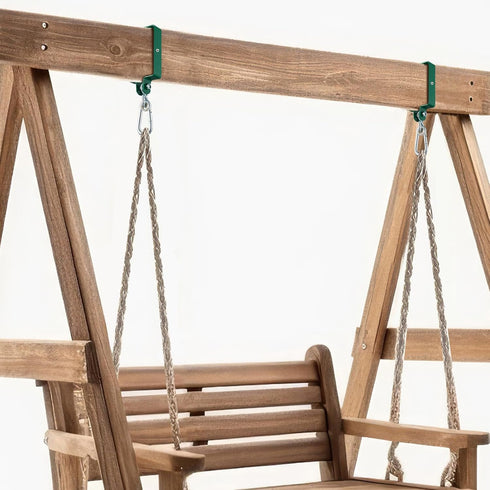 Dunzy 4 Pieces Metal Swing Set Accessories, Snap Hooks and Hangers for Connecting to Wooden Sets