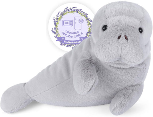 SuzziPals Heatable & Coolable Manatee Plush, Microwavable Stuffed Animal Heating Pad for