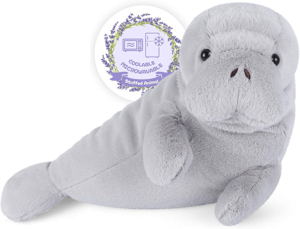 SuzziPals Heatable & Coolable Manatee Plush, Microwavable Stuffed Animal Heating Pad for