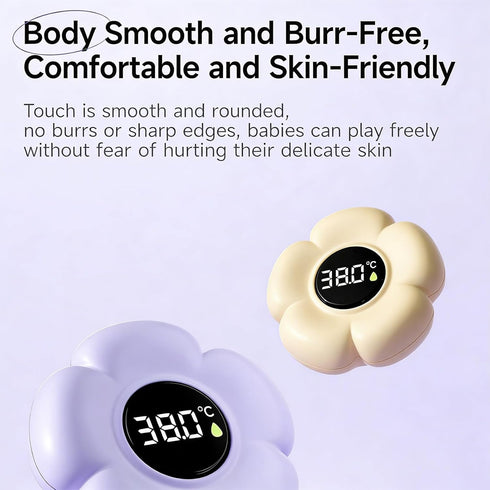 Tkidplw Babies Bath Thermometer with LED Display, Cartoon Flower Shaped Newborn Water Temp Thermometer, Tub Temperature