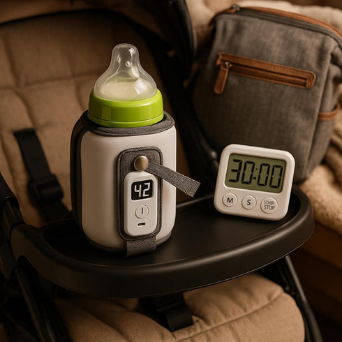 Generic 5 Settings, Portable Baby Bottle Warmer with Temperature Waterproof and Washable Design, Fits All Bottles, LED