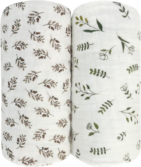 Ultra Soft Muslin Baby Blanket Pack of 2 Cotton Swaddles Bed Blankets